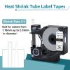 NineLeaf 100 Pack Compatible Labels Tape Replacement for Dymo 18051 1/4 inch Black on White Heat Shrink Tube Labels 6mm x 1.5m for Wires and Cables Use in Rhino 4200 5200 5000 6000 3M Label Maker view 2