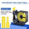 NineLeaf 5 Pack Compatible Labels Tape Replacement for Dymo 1805444 1 inch Black on Yellow Heat Shrink Tube Labels 24mm x 1.5m for Wires and Cables Use in Rhino 6000 6500 Label Maker view 3