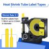 NineLeaf 50 Pack Compatible Labels Tape Replacement for Dymo 18052 1/4 inch Black on Yellow Heat Shrink Tube Labels 6mm x 1.5m for Wires and Cables Use in Rhino 4200 5200 5000 6000 3M Label Maker view 3