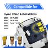 NineLeaf 50 Pack Compatible Labels Tape Replacement for Dymo 18052 1/4 inch Black on Yellow Heat Shrink Tube Labels 6mm x 1.5m for Wires and Cables Use in Rhino 4200 5200 5000 6000 3M Label Maker view 4