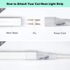 GZBtech 4.92FT Power Cord Connector Kit for 8 * 16mm LED Neon Rope Light,with Pins & End Cap & Heat Shrink Tube Set of 3 view 4