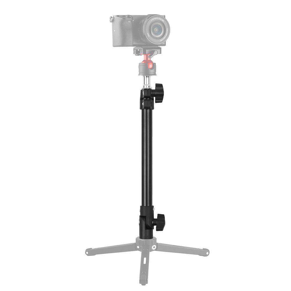 Andoer Multifunctional Universal Aluminum Alloy C Clamp + Adjustable Tripod Extension Rod with 1/4 Inch Screw Adjustable Length Angles 28-46cm for Camera Photography