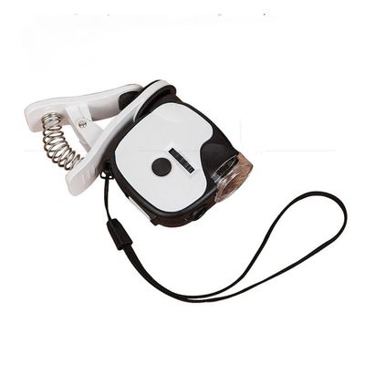 Microscope Kit 55X Mini Microscope with Mobile Phone Clip, Led Lamp Magnifying Glass Microscope Lens Adapters (Magnification : 55X)