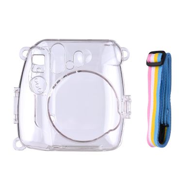 Andoer Instant Camera Protective Case Transparent with Rainbow Lanyard Replacement for Fujifilm Instax Mini 8/9