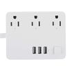 Vikye Power Strip, 100-240V AC USB Ports Power Strip with 3 Outlet 3 USB Ports(White, U.S. regulations) view 4