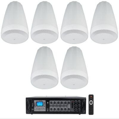 Rockville RCS180-6 180 Watt 6 Zone 70V Commercial Restaurant Amplifier with Bluetooth