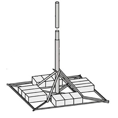 ROHN Non-Penetrating Mount with 2.88'' OD x .203'' Wall x 10' Mast