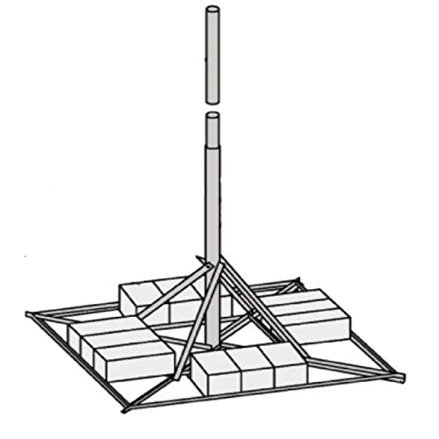 ROHN Non-Penetrating Mount with 2.88'' OD x .203'' Wall x 10' Mast