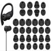 16 Pairs Powerbeats Pro Ear Tips Buds, 4 Size Replacement Soft Flexible Fit in Case Noise Reduce Silicone Rubber Gel Earbuds Eartips Wing Skin Accessories Compatible with Beats Flex/BeatsX - Black view 1