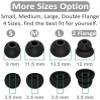 16 Pairs Powerbeats Pro Ear Tips Buds, 4 Size Replacement Soft Flexible Fit in Case Noise Reduce Silicone Rubber Gel Earbuds Eartips Wing Skin Accessories Compatible with Beats Flex/BeatsX - Black view 3