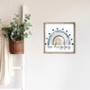 Be Happy Water Color Rainbow Nursery Wall Sign Decor Kid's Room With Frame view 4