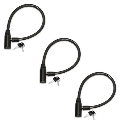 Urban August Child-Proof Refrigerator Lock for Kids & Adults - Lock for French Door Fridge and Cabinet (Regular, Black - 3 Pack Keyed Alike)