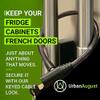 Urban August Child-Proof Refrigerator Lock for Kids & Adults - Lock for French Door Fridge and Cabinet (Regular, Black - 3 Pack Keyed Alike) view 3