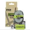 Epson LABELWORKS 224BMGPX Genuine PET (Polyester) Tape Cartridge - Black on Matte Green Designer Craft Label Maker Tape - 1" (24MM) Wide, 26' view 1