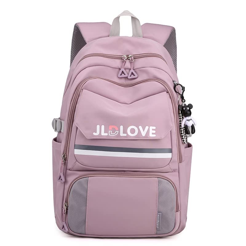 ROER Lady Backpack Dayback college Big Bookbag Waterproof Travel Laptop Notebook Computer Bag For man woman(Purple)