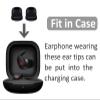 12 Pairs Double Flange Compatible with Beats Fit Pro Ear Tips Buds, S/M/L 3 Size Replacement Noise Reduce Silicone Wing Eartips Earbuds Earplug Fit in Case for Beat Fit Pro - Black view 3