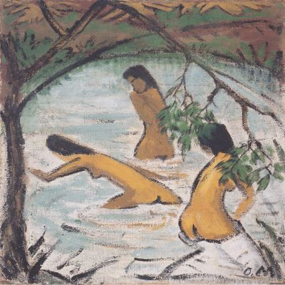 Otto Mueller - Three Bathers in the Water : 1913 : Archival Quality Art Print
