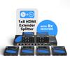 OREI 1x8 HDMI Extender Splitter 4K Multiple Over Single Cable CAT6/7 4K@60Hz 4:4:4 HDCP 2.2 with EDID Management - Up to 230 Ft - Loop Out - Low Latency - Full Support IR RS-232 Control view 2