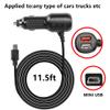 MEIRIYFA Dash Cam Power Cable, Dash Cam Charger Mini USB, QC3.0 Fast Vehicle Car Charger with Dual USB Ports for Various Models of Car DVR, Navigator, Early Warning (11.5FT) view 2