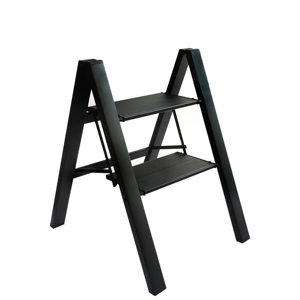 elfinrm 2 Step Ladder, Aluminum Folding Step Stool with Anti-Slip