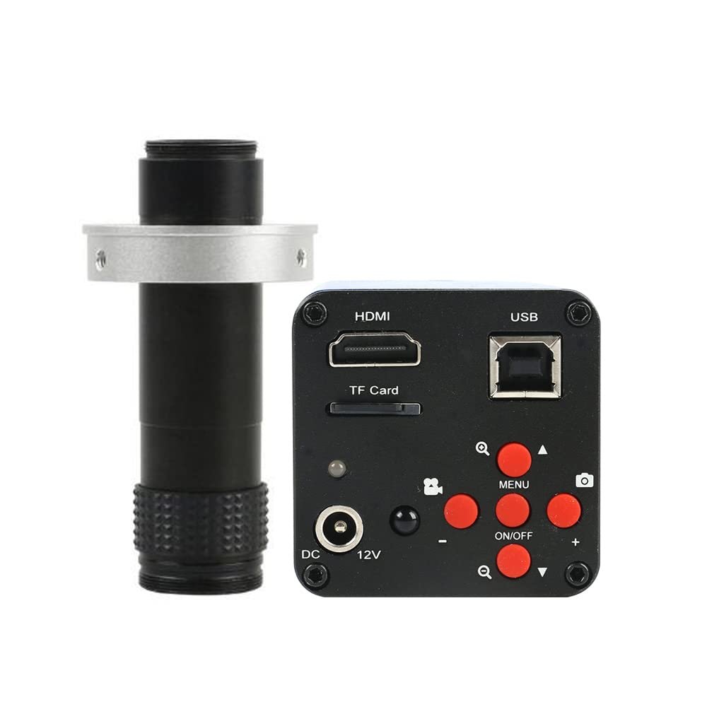 38MP 2K 1080P 1/3 Inch Digital Video HDMI Microscope C-Mount Camera & 120X C-Mount Lens for Phone PCB CPU Repair