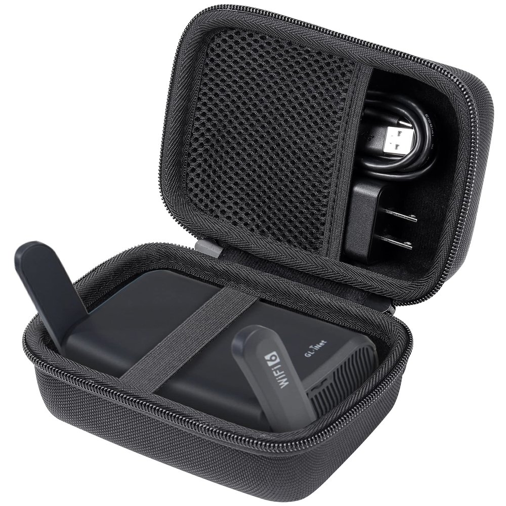 Aenllosi for GL.iNet GL-AXT1800 (Slate AX)/GL-MT3000 (Beryl AX)/GL-A1300/GL-SFT1200 Travel Router Hard Case, Black (Case Only)