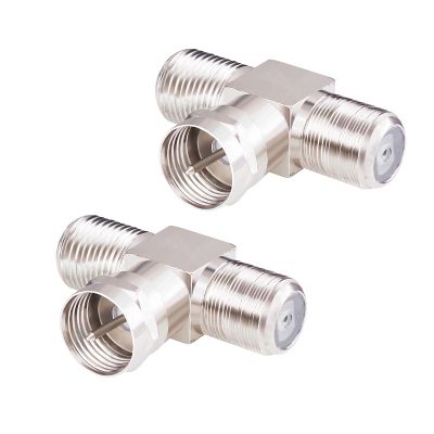 Goupchn TV Cable Splitter 2 Pack F Type RG6 Male to Dual Female 3 Way Coaxial Cable Splitter Combiner Converter for Video, VCR, Antenna, Satellite