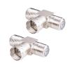 Goupchn TV Cable Splitter 2 Pack F Type RG6 Male to Dual Female 3 Way Coaxial Cable Splitter Combiner Converter for Video, VCR, Antenna, Satellite view 1