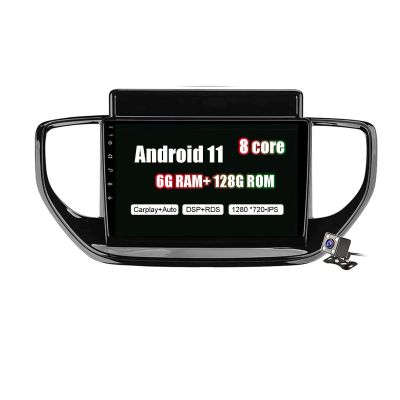 Auto Radio Stereo Android Autoradio 9" 2.5D HD Touch Car Stereo Head Unite for Solaris 2 2020 2021 Car GPS Media Player Support SWC Carplay FM RDS Steering Wheel Control