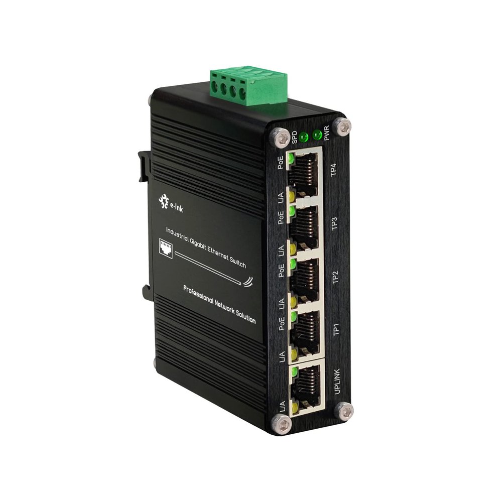 Centopto Mini Industrial 5 Ports Gigabit PoE Switch - Hardened RJ45 10/100/1000Mbps 802.3at 30W/Port Ethernet Din Rail Mount PoE+ Unmanaged 10Gbps Switching Capacity