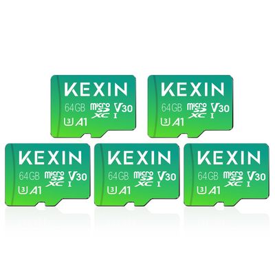 KEXIN Micro SD Card 64GB 5 Pack microSDXC Memory Card Class 10 Micro SD Card High Speed Up to 85MB/s, C10, U3, V30, A1