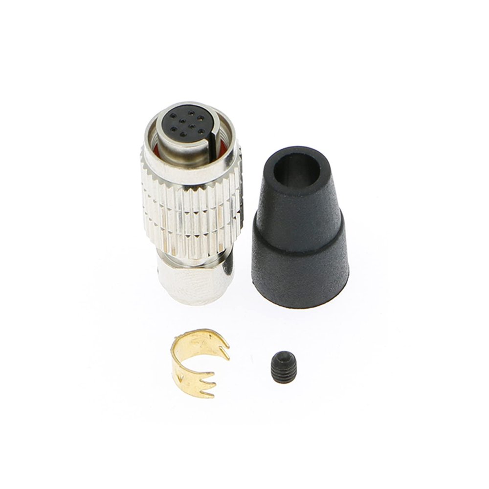 Alvins Hirose Connector HR25-7TP-8S 8 Pin Female Plug for GIGE Camera| IDS Camera| CCD Camera(8Pin, Female)