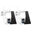 Allweviee 2Packs Solar Security Outdoor WiFi Camera, Pan Tilt 355 View IP65 Waterproof Rechargeable Wireless Battery Powered 2K 3MP PTZ Camera with PIR, Color Night Vision,2-Way Talk, 4dbi Antenna view 1