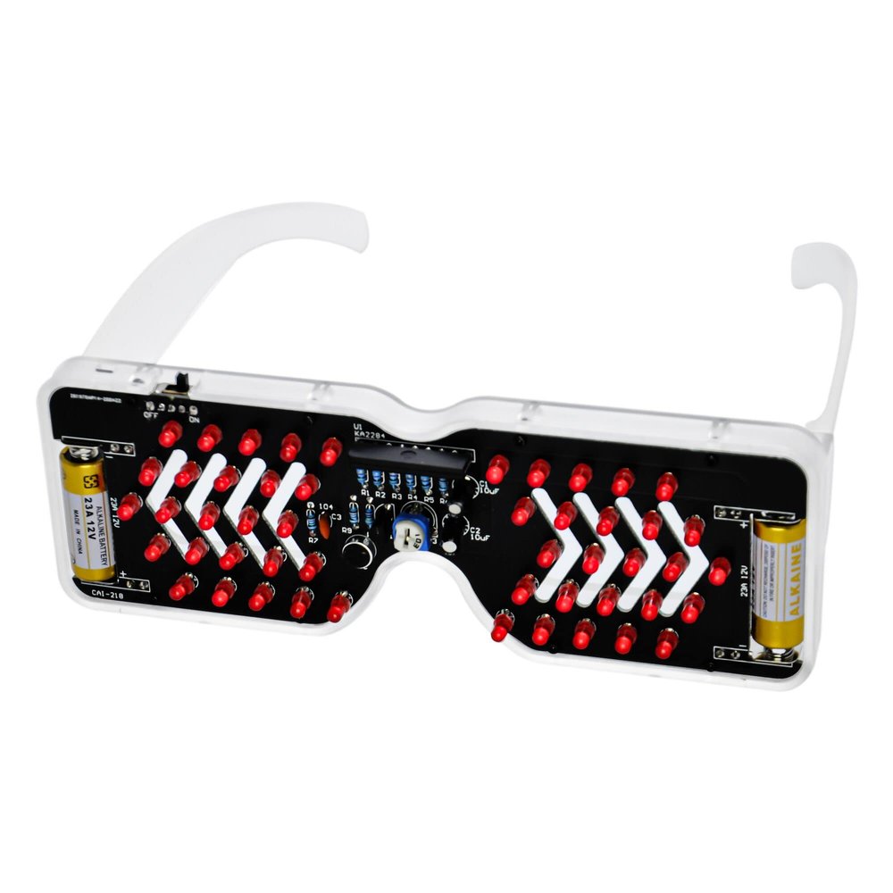 Gikfun Light Up Glasses Soldering Practice Kit Sound Activated LED Eyeglasses DIY Electronics Kit for School Learning Project EK1972