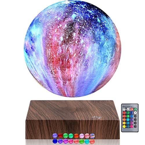 Vnemofey Levitating Moon Lamp- 16 Colors Galaxy Lamp | Brightness Adjustable, Floating Moon Light Spinning Freely in the Air for Birthday Thanksgiving Gifts