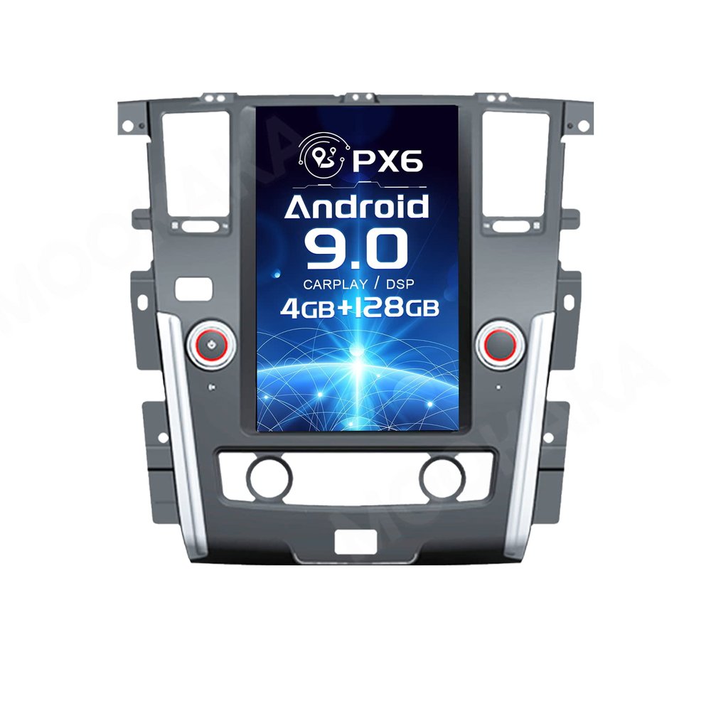 MOOKAKA Tesla Style Car Stero for Nissan Patrol 2010-2017,IPS Touch Screen,1920 * 1080 Resolution,WiFi & GPS Navigation,Wireless Carplay Android Auto,FM/AM Audio Receiver(Silver,4+128G)