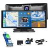 [2.5K Front Camera+64G TF Card] Wireless Carplay/Android Auto Portable Car Radio with 9.3" HD Touchscreen Dash Cam, Front/Rear View Camera Stereo Receiver Bluetooth FM Transmitter AUX view 1