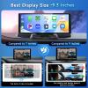 [2.5K Front Camera+64G TF Card] Wireless Carplay/Android Auto Portable Car Radio with 9.3" HD Touchscreen Dash Cam, Front/Rear View Camera Stereo Receiver Bluetooth FM Transmitter AUX view 2