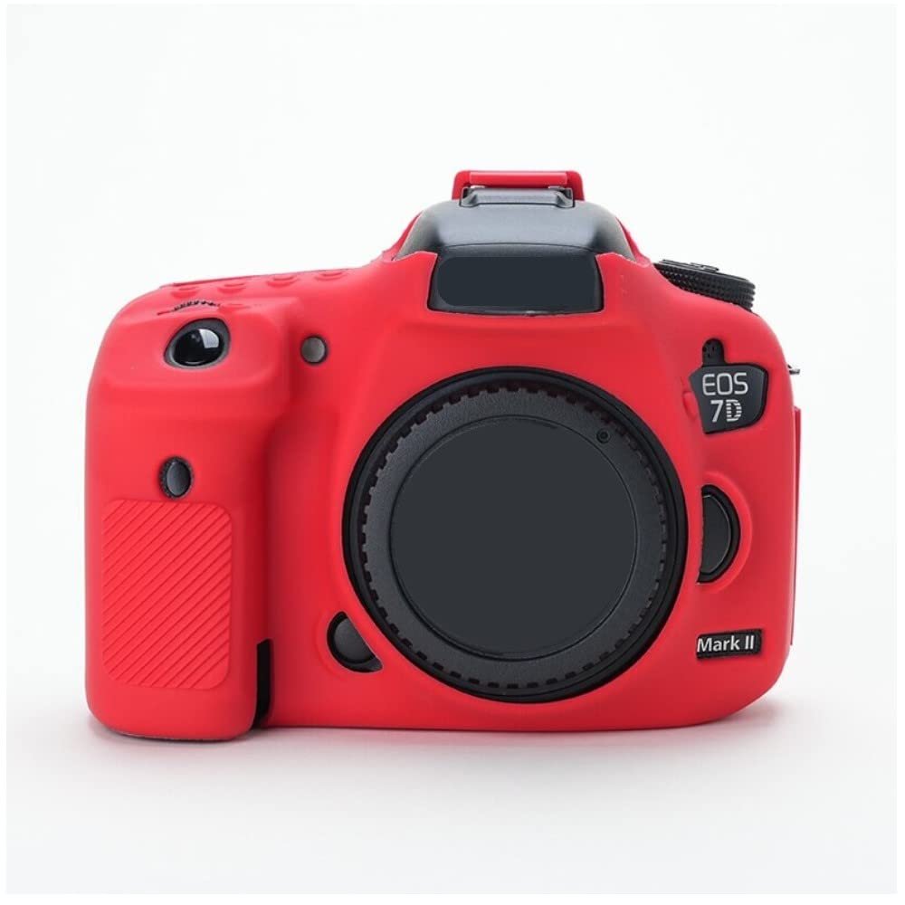 Camera Soft Silicone Case Bag Red Rubber Armor Skin Body Cover Protector for Canon EOS 7D Mark II camera