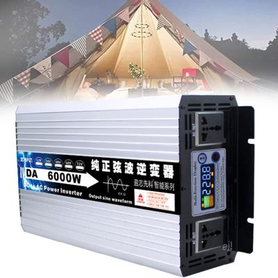 BEZAX Pure Sine Wave Inverter 6000W 8000W Power Voltage Converter DC 12V/24V/48V/60V/72V to AC 110V-220V Transformer with Socket for Car Caravan Camping Boat,6000W-12Vto110V