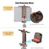Andoer Universal Tablet Tripod Stand Aluminum Alloy Tablet Stand 108-242mm Adjustable Clamp Width with Double Cold Skate Holder Hole Replacement view 4