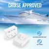 Puveini Cruise Power Strip Foldable Plug Non Surge Protector with USB C Outlets 3.4A Total, Cruise Ship Essentials, 2 Prong to 3 Prong Outlet Adapter, Japan Plug Adapter view 3