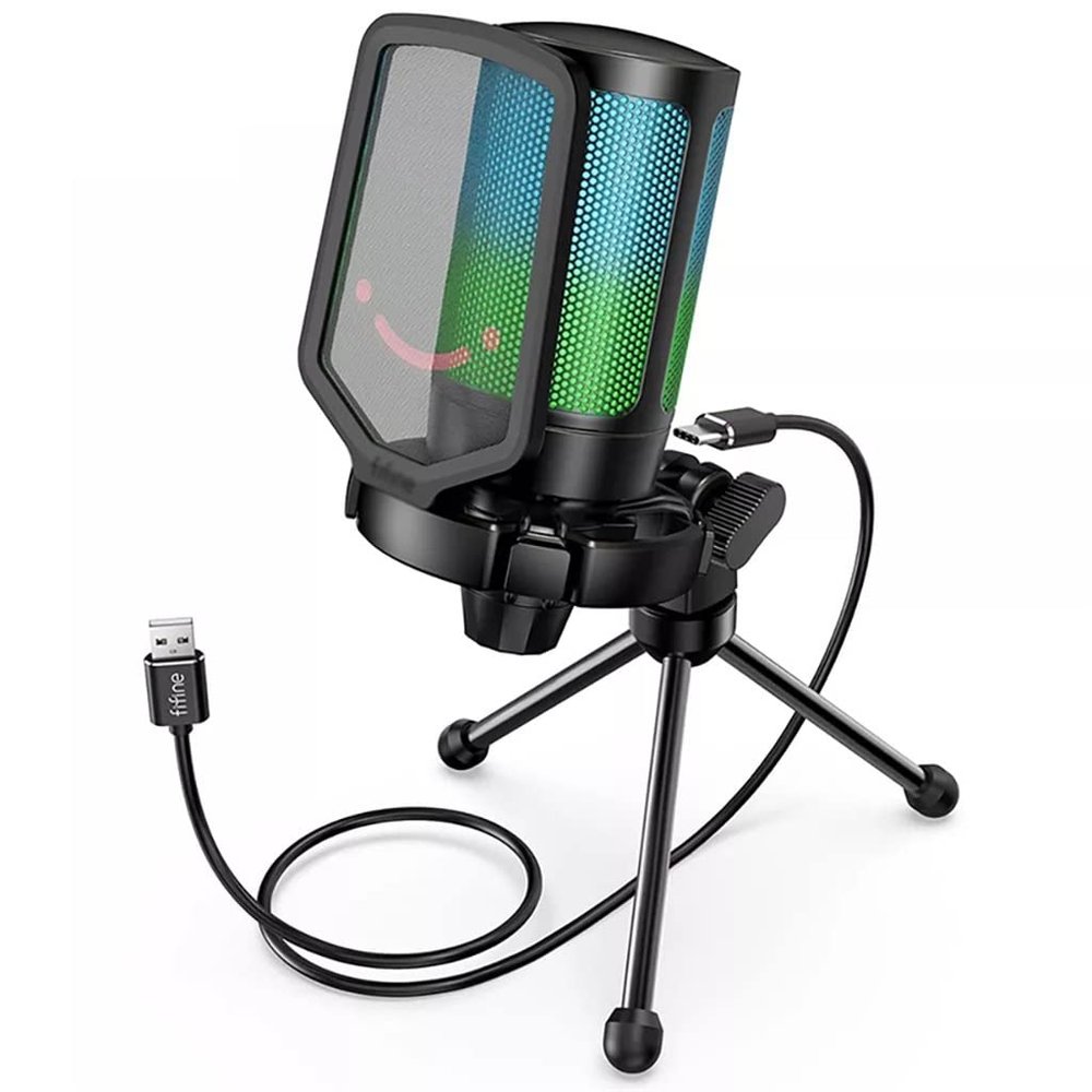 MSUDGH USB Microphone for Game Streaming, with Pop Filter Shock Mount and Gain Control, Condenser Microphone for Laptop/Computer