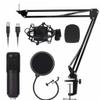 MSUDGH BM800 USB Microphone Computer Game K Song Recording webcast Notebook Sound Card Capacitor Reverb Microphone Set view 1