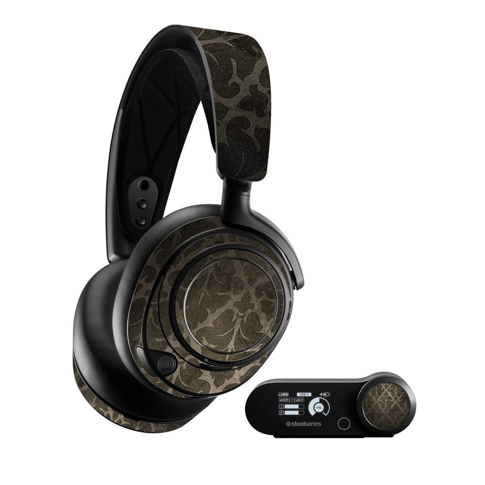 MightySkins Glossy Glitter Skin Compatible with SteelSeries Arctis Nova Pro - Vintage Elegance | Protective, Durable High-Gloss Glitter Finish | Easy to Apply and Change Styles | Made in The USA