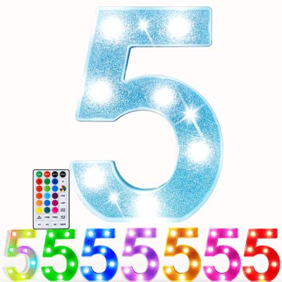 Pooqla Colorful Light Up Number 525th Birthday Decorations for Girls Boys