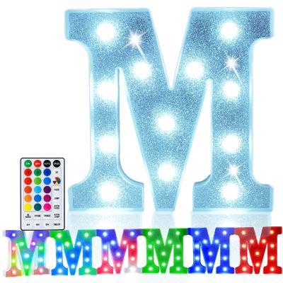 Pooqla Colorful Light Up Letter MMarquee Letters with Remote Room Decor