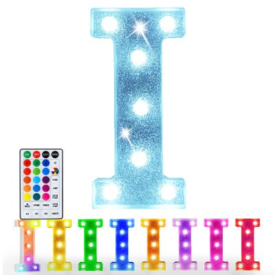 Pooqla Colorful Light Up Letter IMarquee Letters with Remote Room Decor