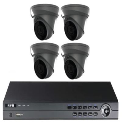 4Channel Includes Four 4MP Turrets Security Camera IP KIT (Black-XD/U-G)