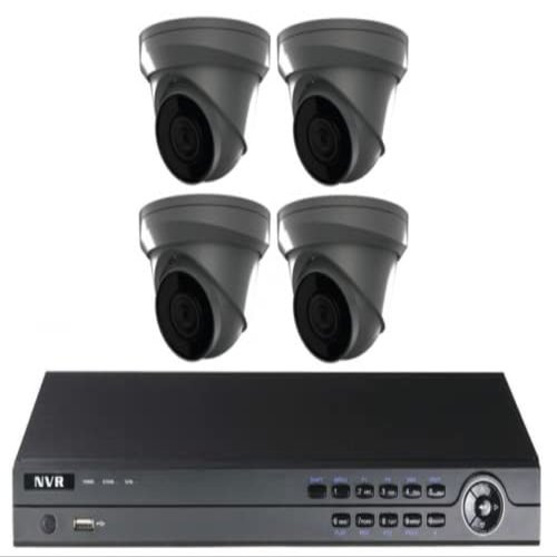 4Channel Includes Four 4MP Turrets Security Camera IP KIT (Black-XD/U-G)